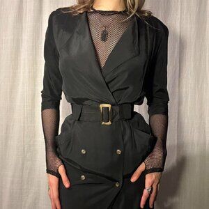 80’s Vintage ILGWU Scarlett Dress. Overlaps when button, can be unbuttoned